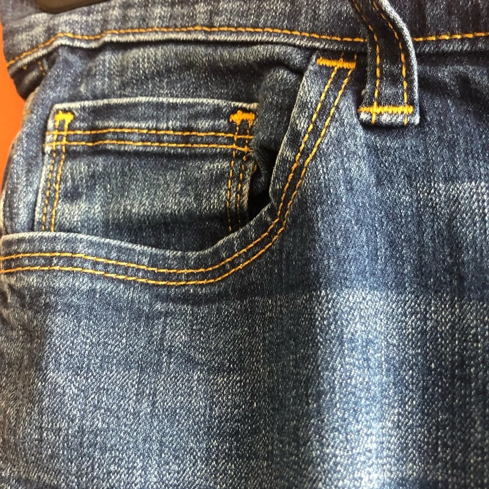 OLD NAVY TEENAGER ZIP UP 5 POCKETS FLIRT CAPRI BRILLIANT BLUE JEANS SZ 14 REG.